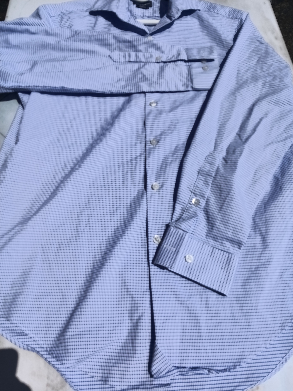 Van Heusen Light Blue Micro-Check Dress Shirt